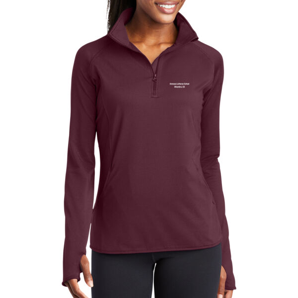 Emmaus Lutheran Women's Sport Wick Stretch 1/4 Zip Pullover Thumbnail